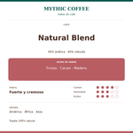 Cargar imagen en el visor de la galería, Ficha de Natural Blend — notas de sabor, origen, cuerpo, intensidad y acidez
